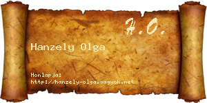 Hanzely Olga névjegykártya